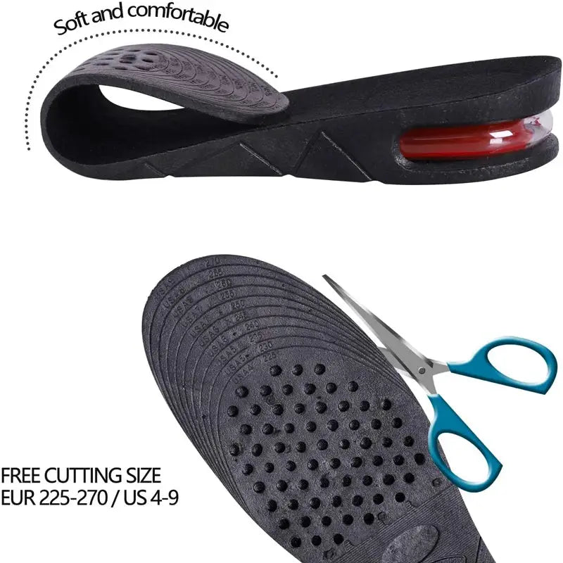 Invisible Height Increase Insole With Air Cushion Shoe Inserts Adjustable Cut To Fit Foot Pad Height Boost