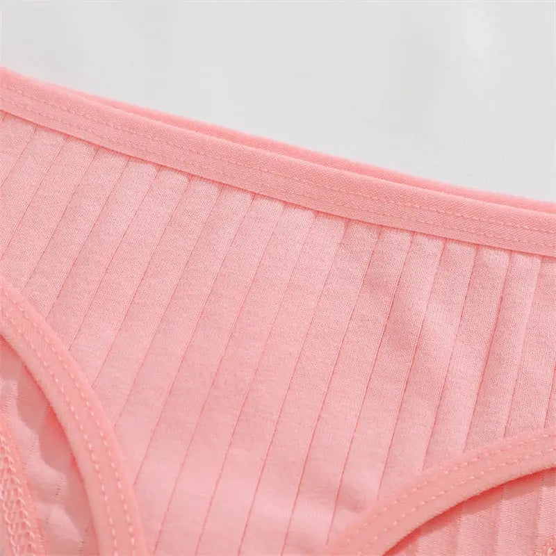 Thong underwear by Simples Market: pink cotton ribbed, low-rise T-back