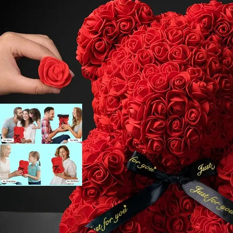 2026 Eternal Rose Teddy Bear Gift With Artificial Flower For 520 Mom Mothers Day Valentines Day Anniversary Decor