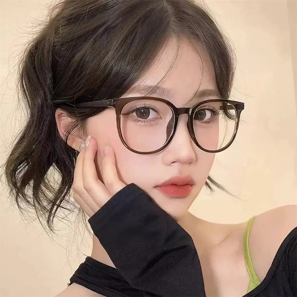 Korean Retro Square Glasses Ultra Light Transparent Frame Eyewear Anti Blue Light For Unisex