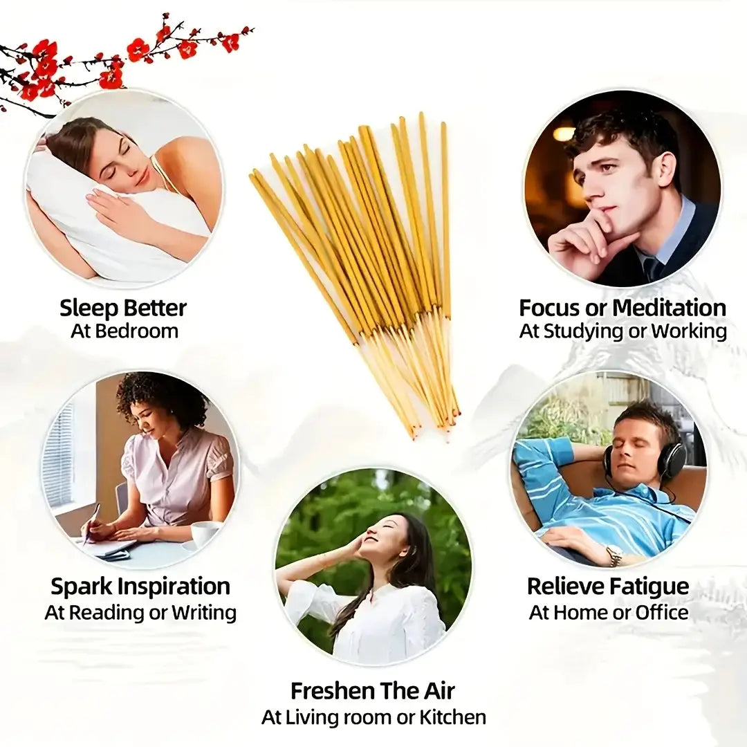 Natural Incense Sticks 80 200 Count Pack Lavender Cherry Blossom Rose Jasmine Sleep Meditation Gift
