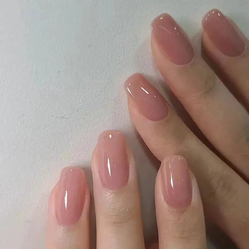 SpringGlow 24Pcs Oval Short Pink Ombre Press On Nails Removable Reusable Nail Art For Sweet Sassy Cool Women