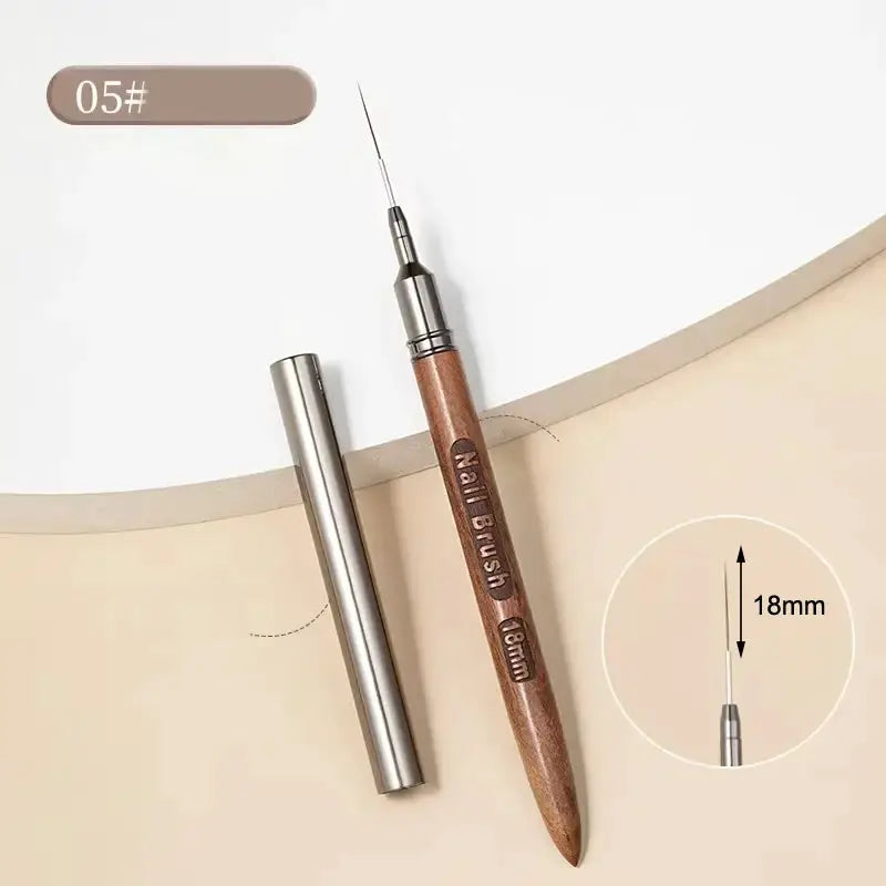 ProNail Craft Wood Handle UV Gel Nail Art Liner Brush for Precision Lines Stripes Flowers and Details