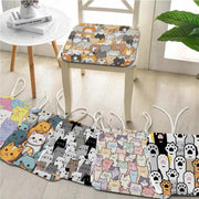 Chair cushion with Simples Market colorful cartoon cats pattern, 45x45cm, breathable fabric