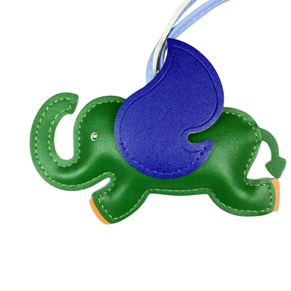 Elephant Bag Charm For Purse And Keys Multi Color PU Leather Accessory For Backpack