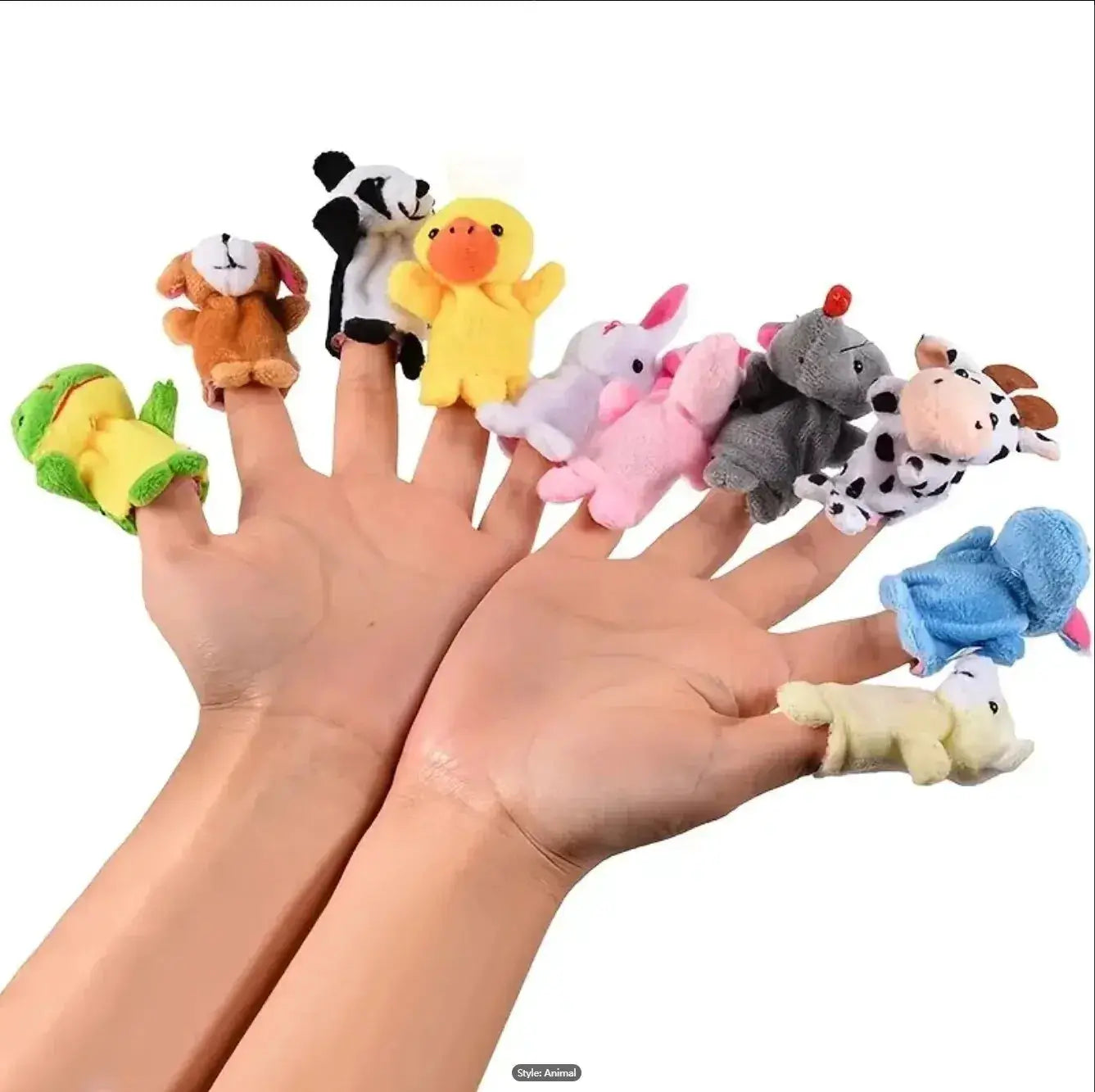 Cartoon Finger Puppets For Kids Plush Hand Dolls 1 5 10 Pieces Soothing Storytelling For Early Education
