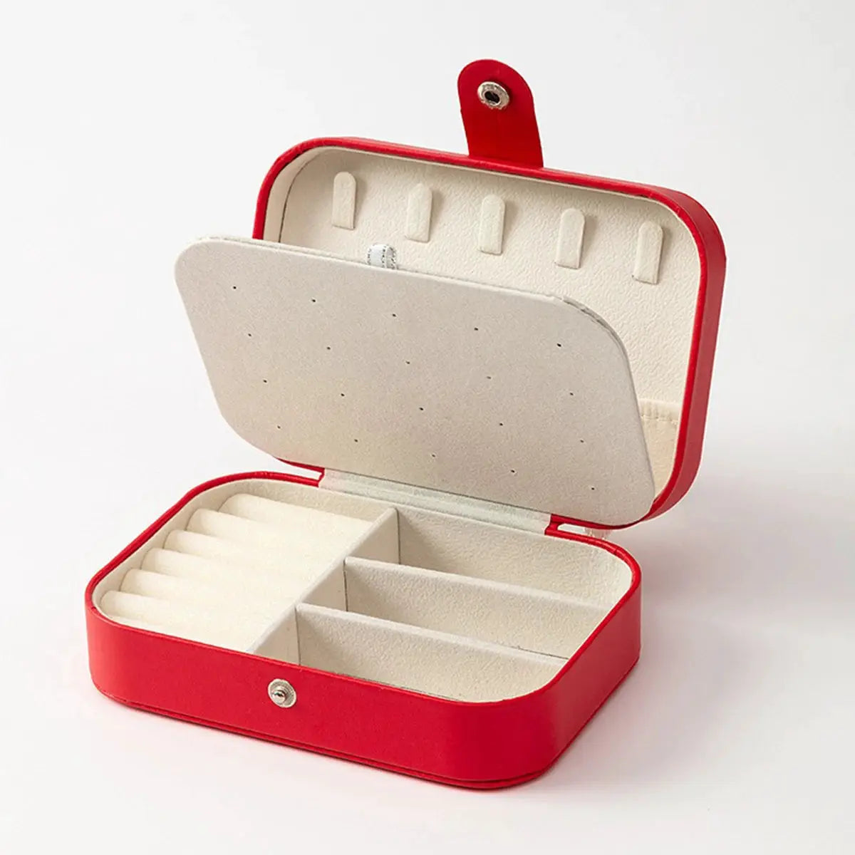 Portable MultiCompartment Jewelry Box With Velvet Lining Pink Travel Friendly Jewelry Organizer For Accessories