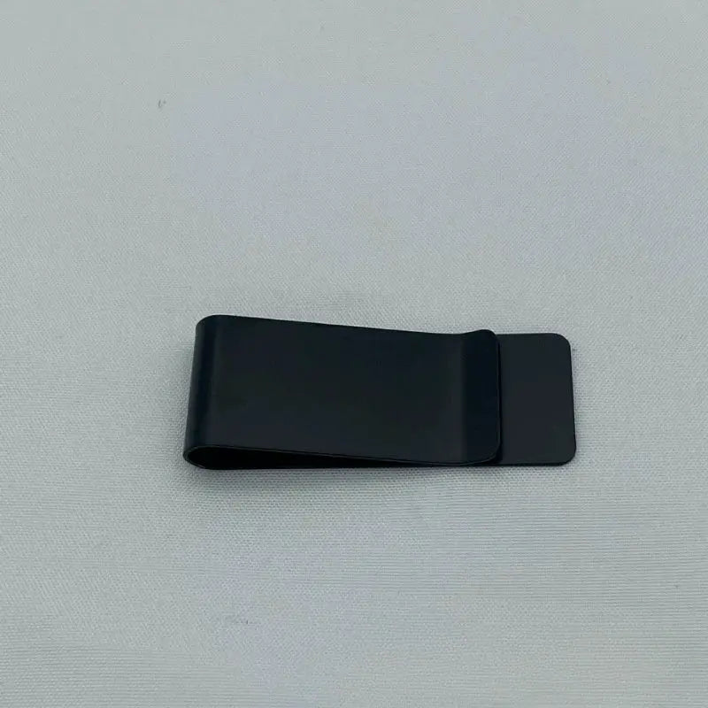 1pc black stainless steel money clip with belt-clip design