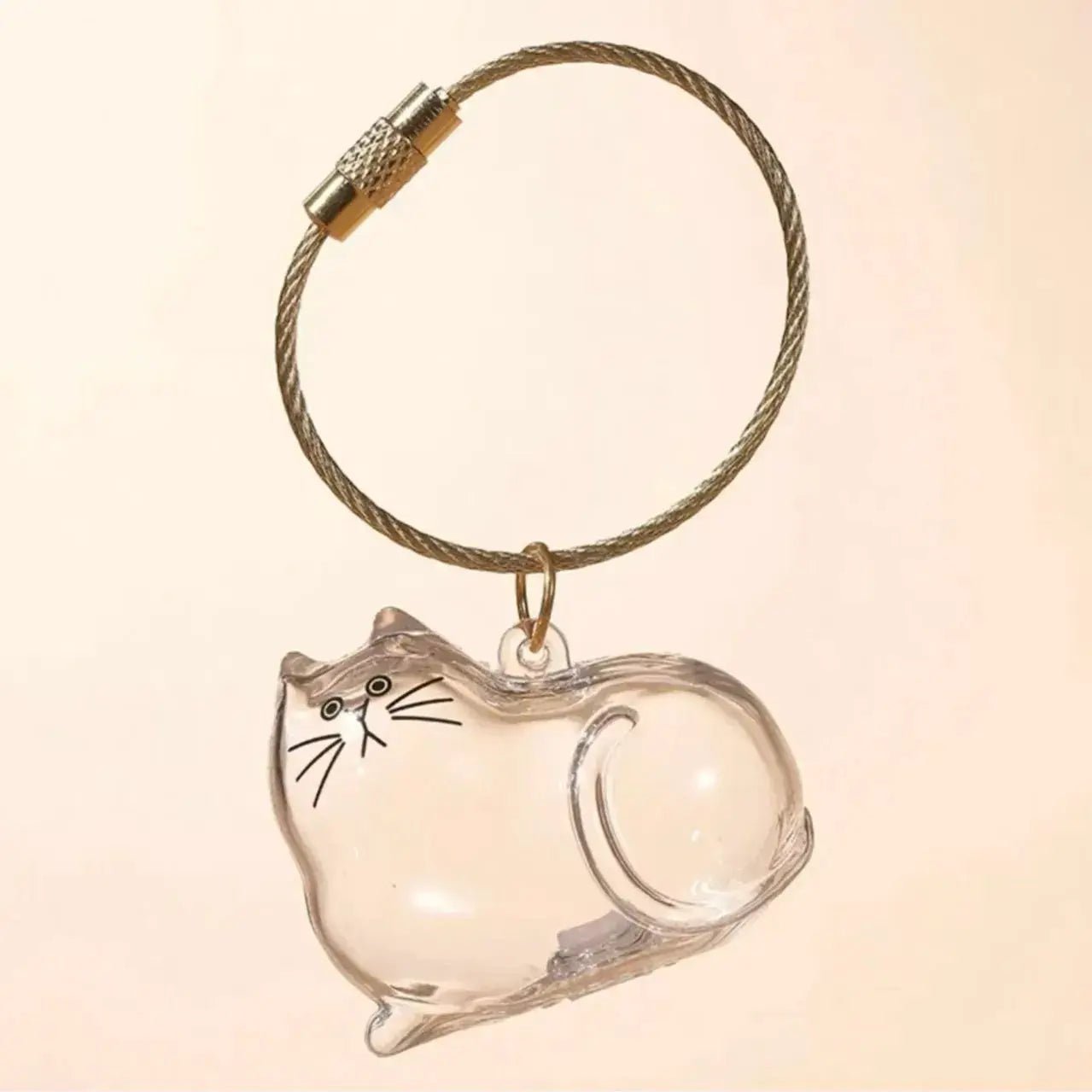 Dog Hair Storage Keychain Transparent Dog Cat Shape Memorial Pendant Handmade Resin Pet Keepsake Gift