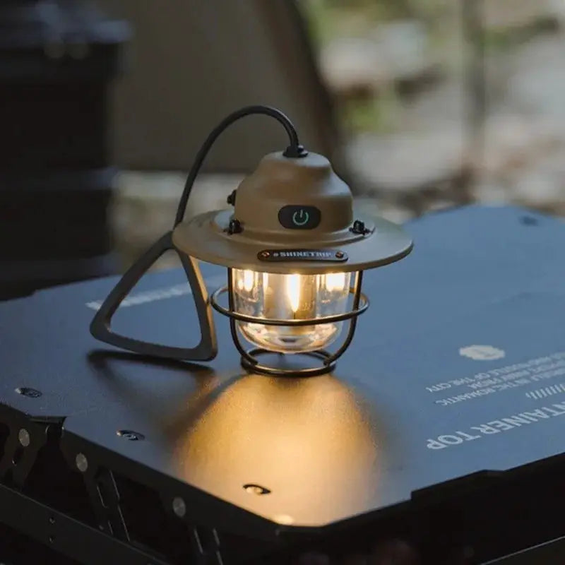 Shine Trip Retro Small Droplight LED Camping Lamp With USB Charging Hanging Tent Light for Campsites