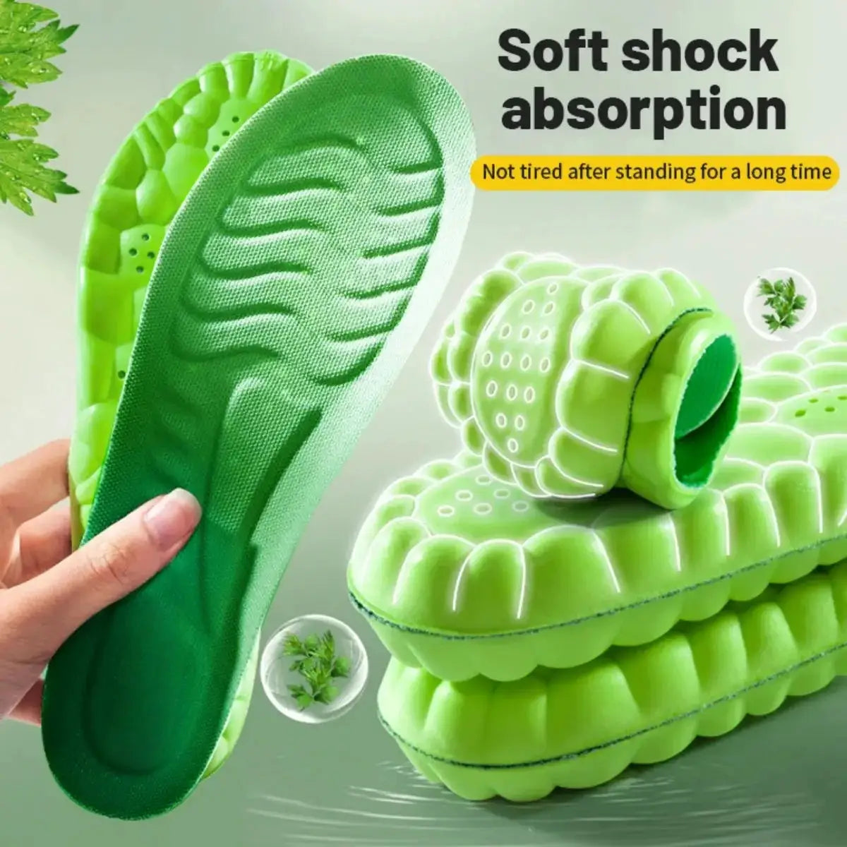 TPU High Stretch Sport Insoles For Shoes With Shock Absorption Antibacterial Odor Control Breathable Cushioned Insoles