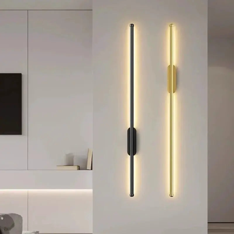 Simples Market USB rechargeable LED wall lamp pair, black and gold, dimmable with remote, no-punch mounting