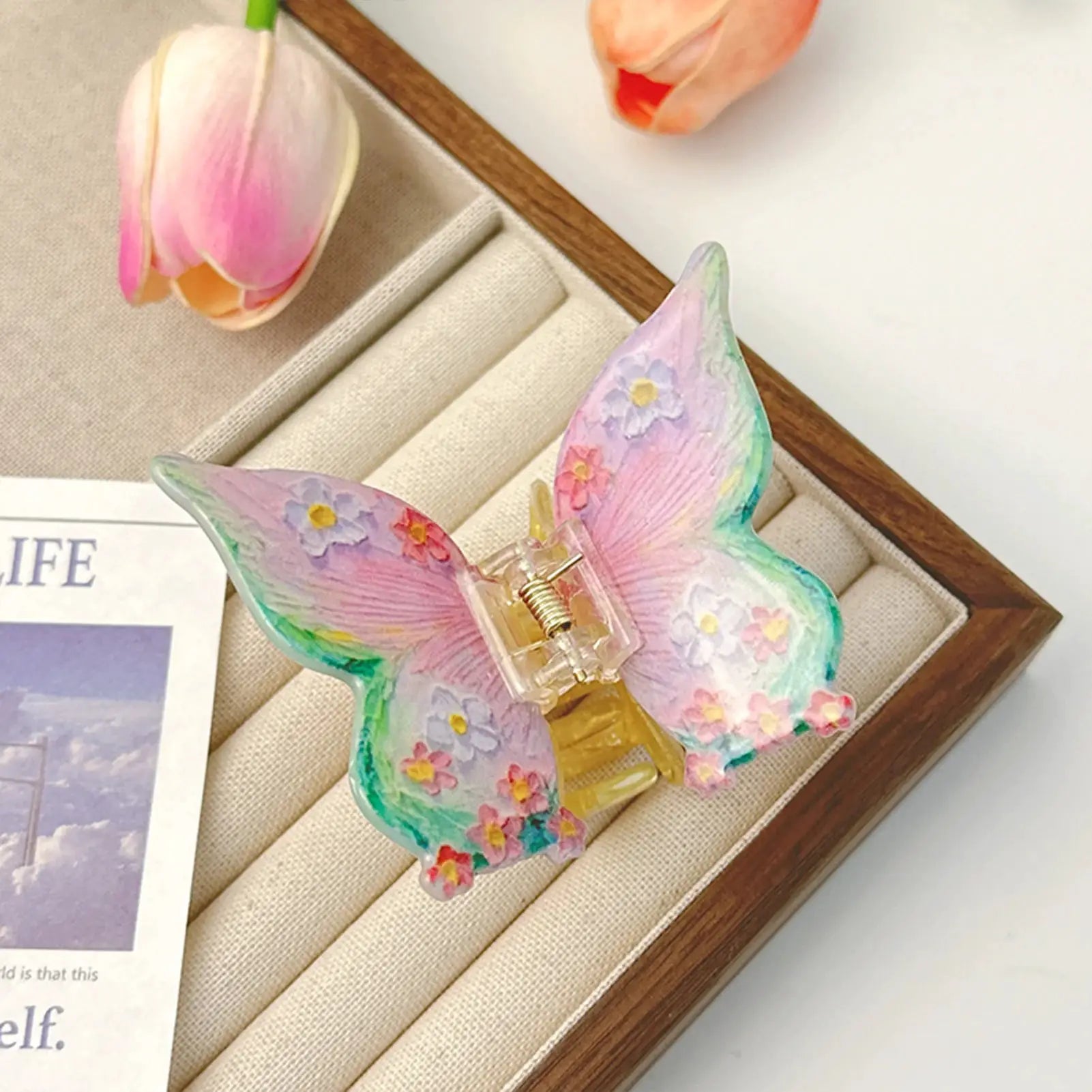 Colorful Butterfly Hair Clips For Women And Girls Pearlescent Fairy Gripper Clips Beach Summer Accessories