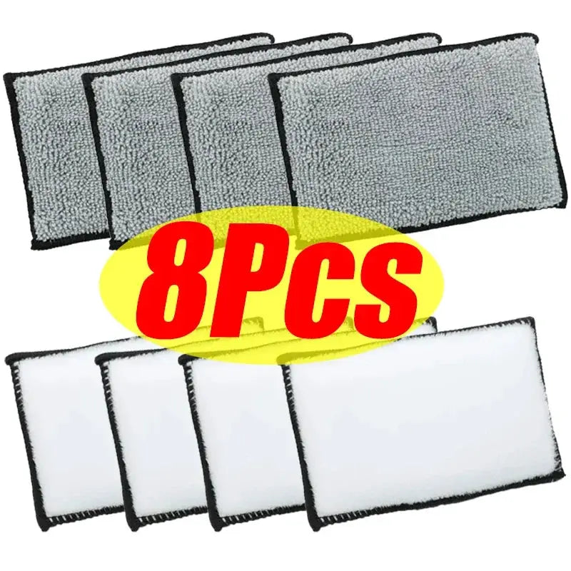 8pcs soft double-sided microfiber car cleaning sponges with gray scrubber faces and white backs by Simples Market