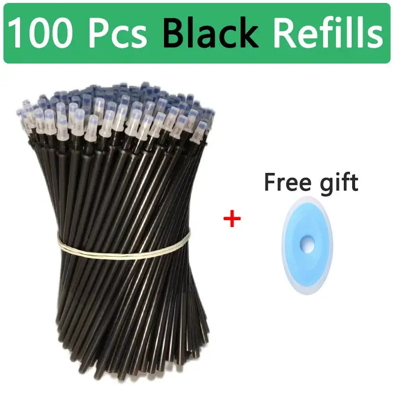 100 black pen refills bundle from Simples Market; includes free blue circular gift item