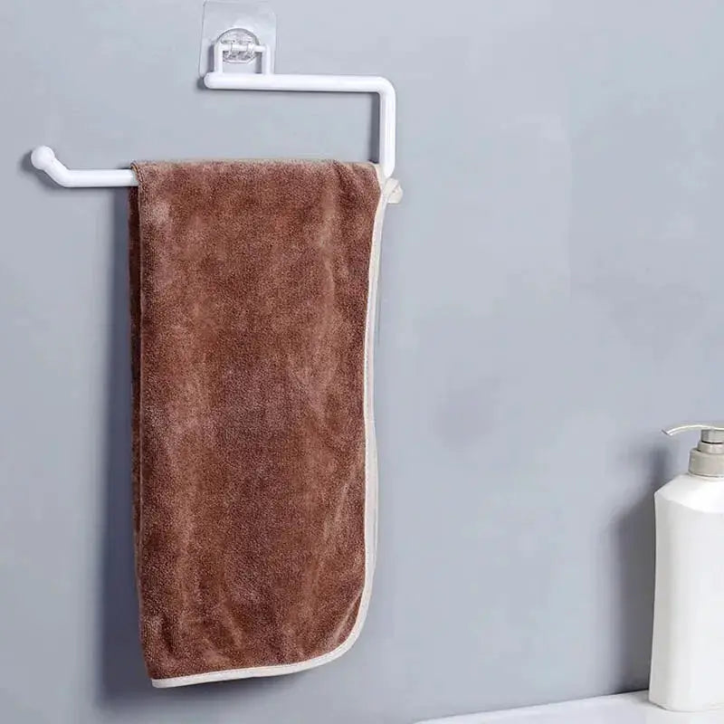 Punch Free Wall Mounted Paper Towel Rack And Toilet Paper Holder For Kitchen And Bathroom Accessories