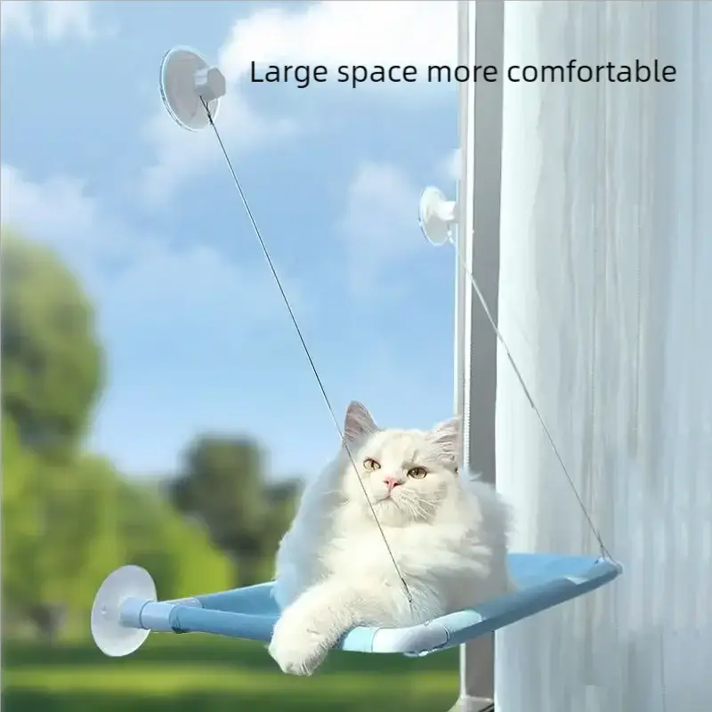 Simples Market blue cat hammock bed, hanging window perch with suction mounts, up to 20 kg