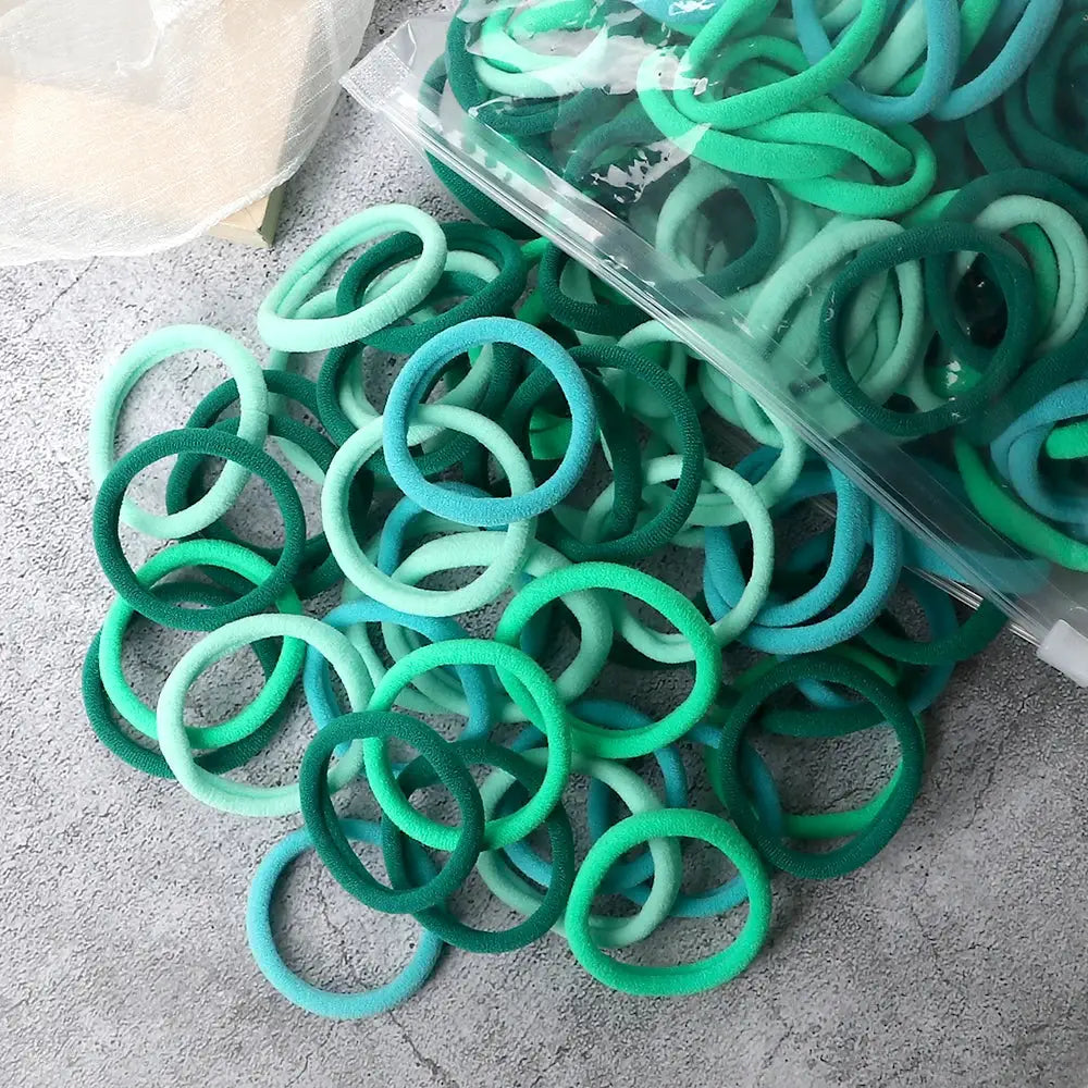 NovaHair 50 Pcs Mixed Colors Hair Bands 4 Cm Elastic Hair Ties Ponytail Holders Gentle Hold For Everyday Ponytails