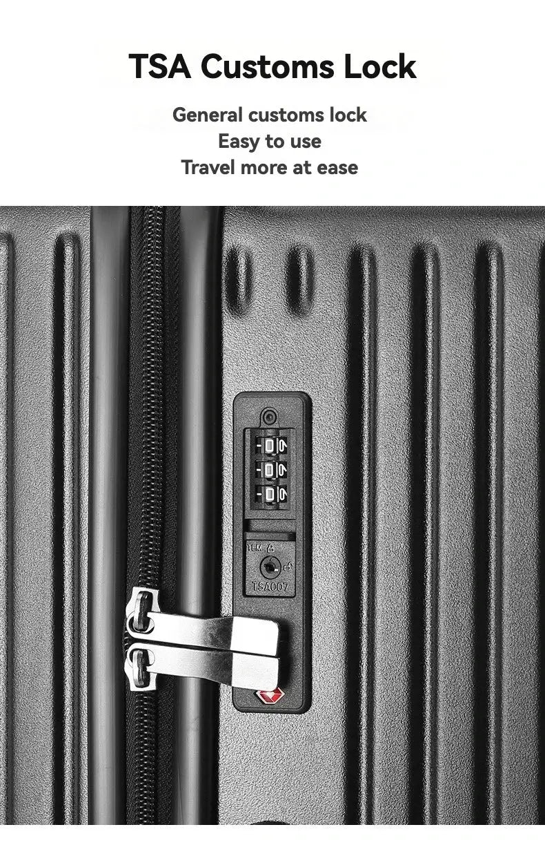 Simples Market hard-shell suitcase with TSA lock and dual zippers, 20/24/26/28in