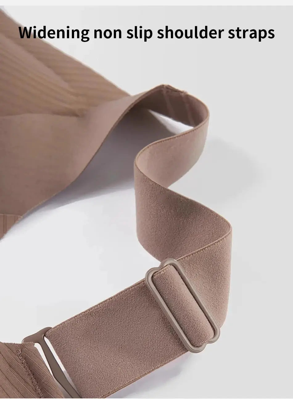 Bra strap, nude wide shoulder strap with adjustable metal buckle