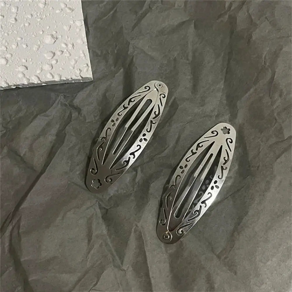 GlamEdge Y2K Style Metal Hair Clips Set 4 Durable Alloy For Everyday Edge Styling