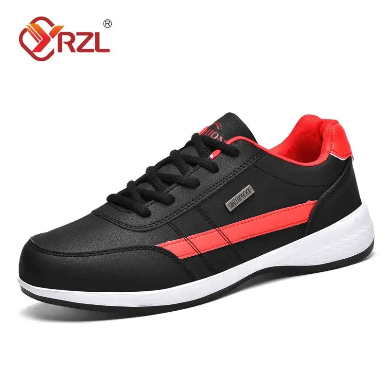 YRZL Mens Spring Autumn Waterproof Walking Sneakers Leather Shoes Non Slip Sports Footwear For Men Casual Tennis