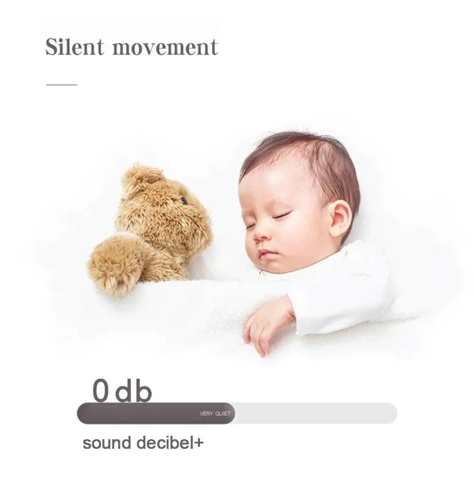 LED digital wall clock Simples Market - sleeping baby with teddy, silent movement, 0 db