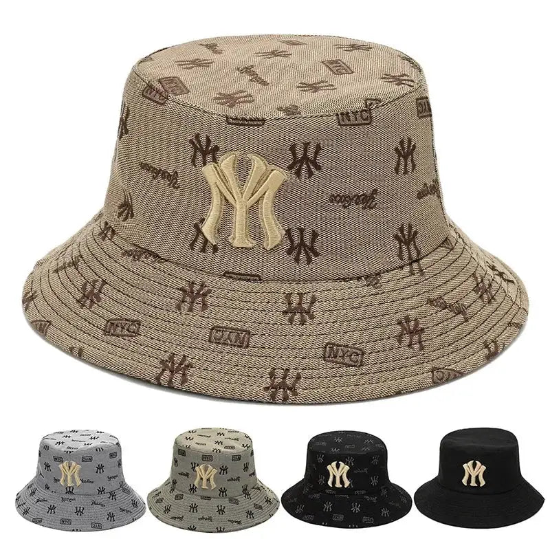 Unisex Letter Embroidery Bucket Hat Sun Protection Summer Casual Fisherman Style For Men And Women