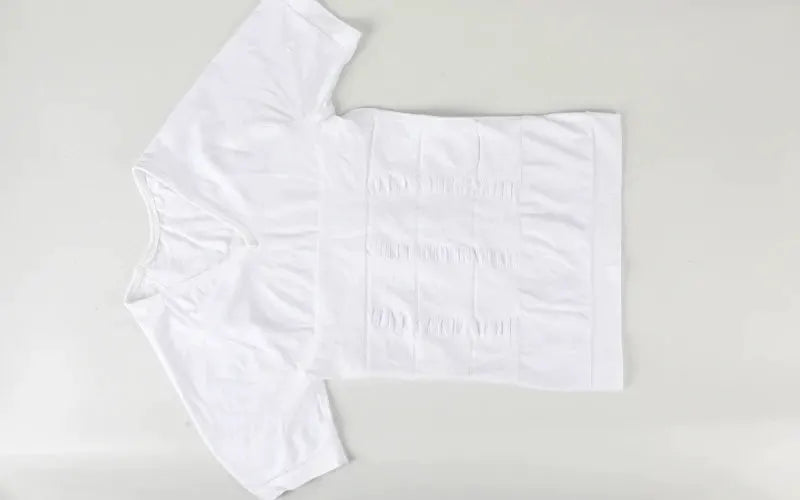 Mens Slimming Compression Shirt by Simples Market, white V-neck undershirt with torso shaping