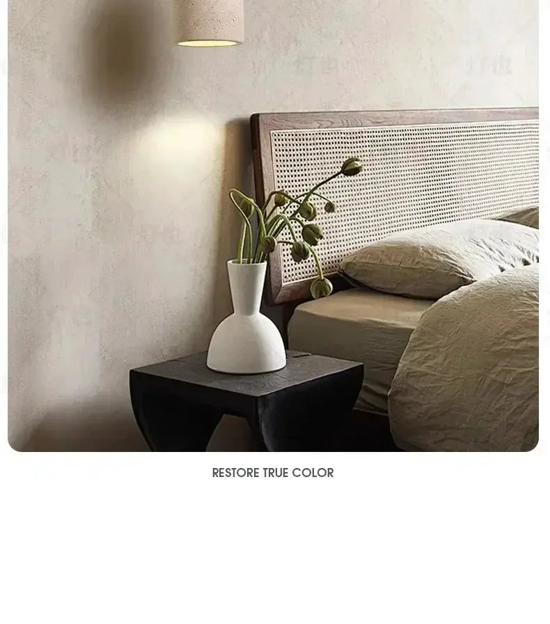 LED pendant lamp yellow cave stone chandelier for retro bedroom or dining area