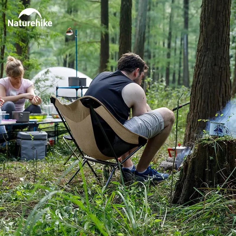 Naturehike 2024 Ultralight High Load Camping Chair Folding Outdoor Moon Chair for Garden Picnic Beach