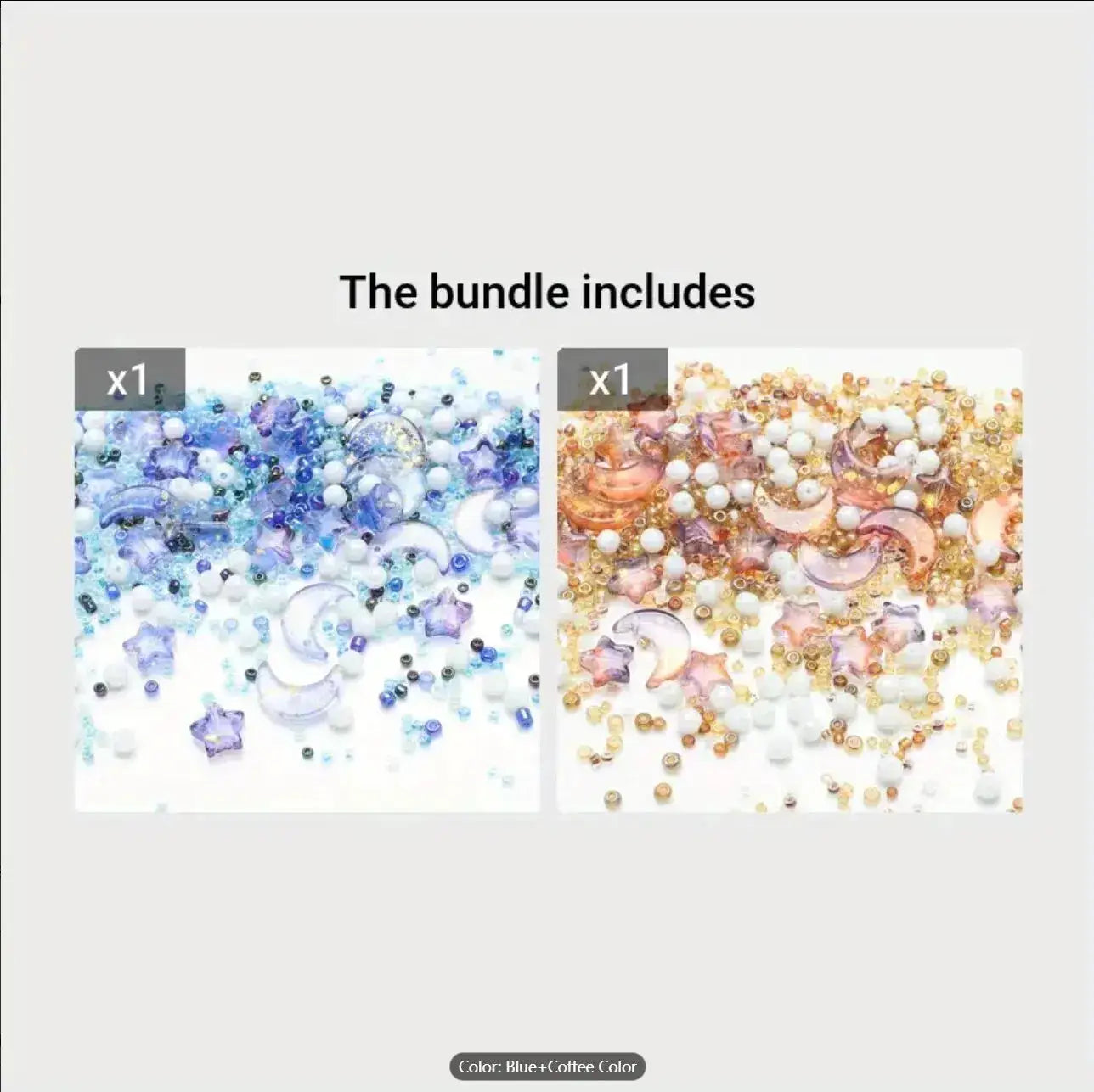 Moon Star Collision Gradient Mixed Pendants Porcelain White AB Crystal Glass Beads For DIY Bracelets And Necklaces