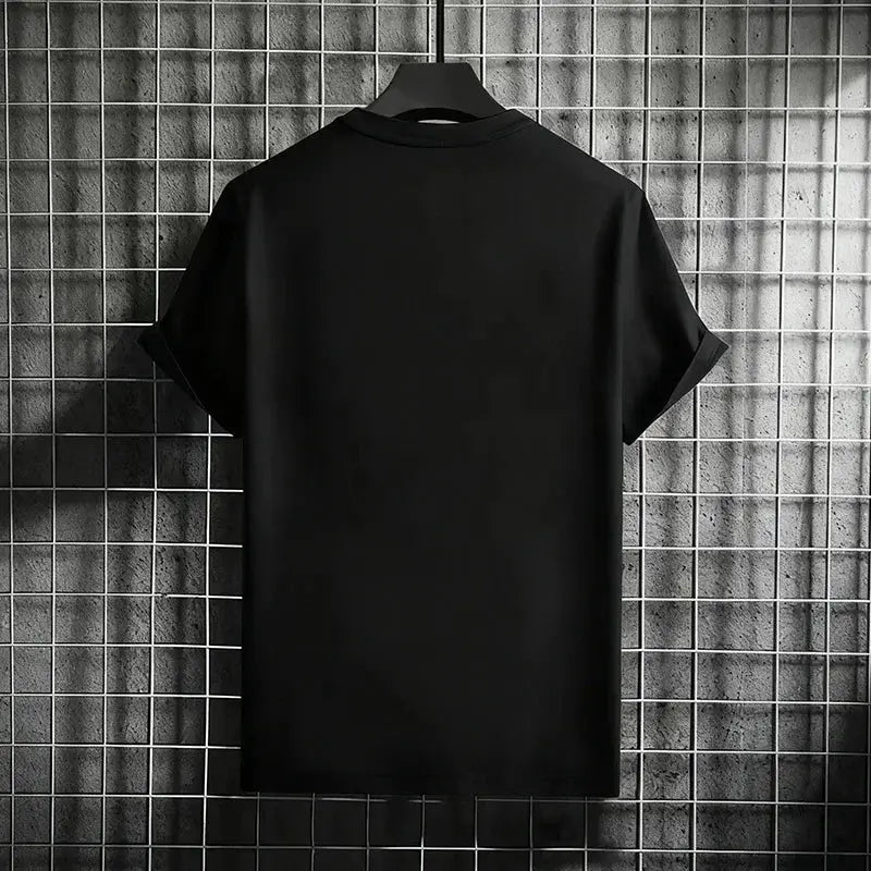 Men's T-shirt High Quality 100% Cotton Round Neck Short Sleeve Classic Black White Pure Color Tees Spring Summer Casual Cool Top