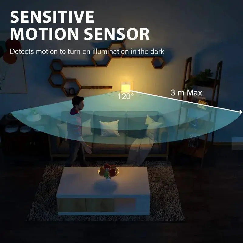 Night light with motion sensor by Simples Market, LED, EU/US plug for bedside table