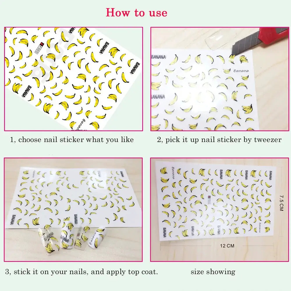 3pcs butterfly nail decal stickers with luminous blue butterfly designs for glow-in-the-dark manicure