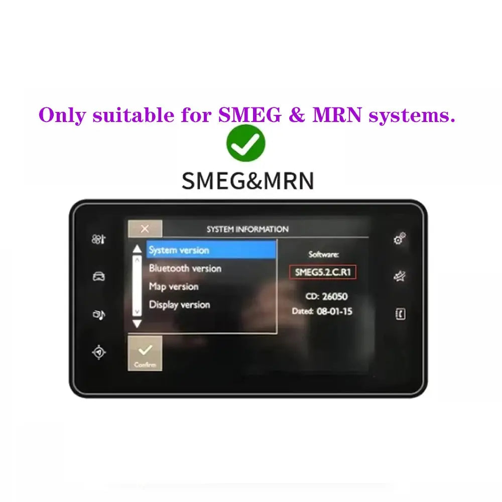 SMEG&MRN wireless CarPlay/Android Auto head unit; black touchscreen multimedia receiver by Simples Market.