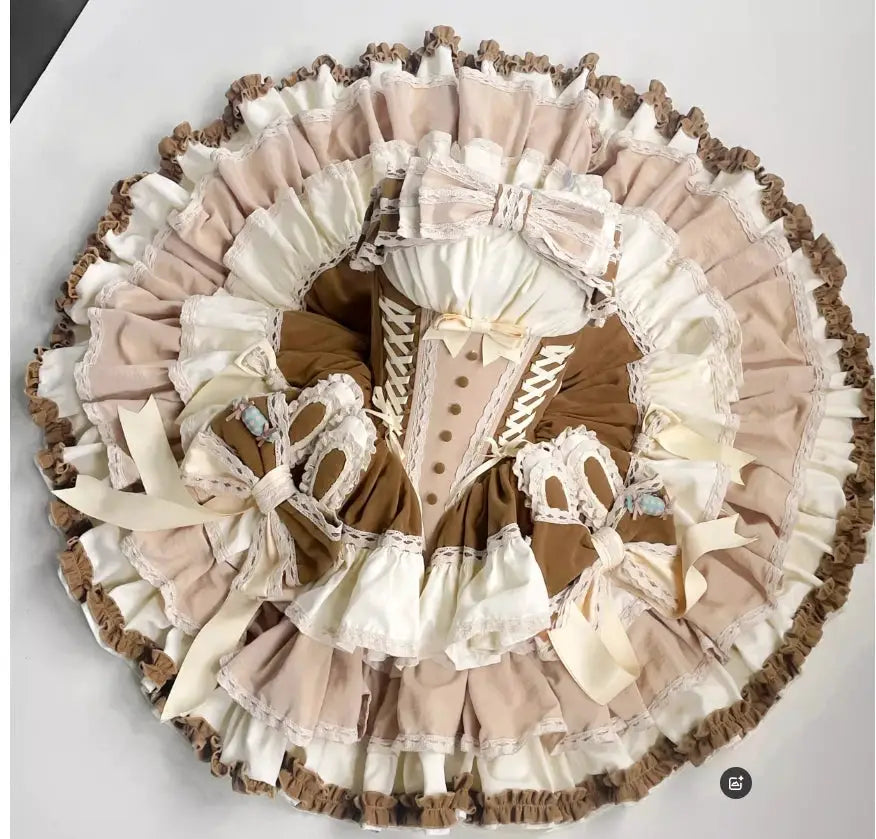 Girls Birthday Lolita Dress Tube Top Satin Bowknot Pettiskirt Mini