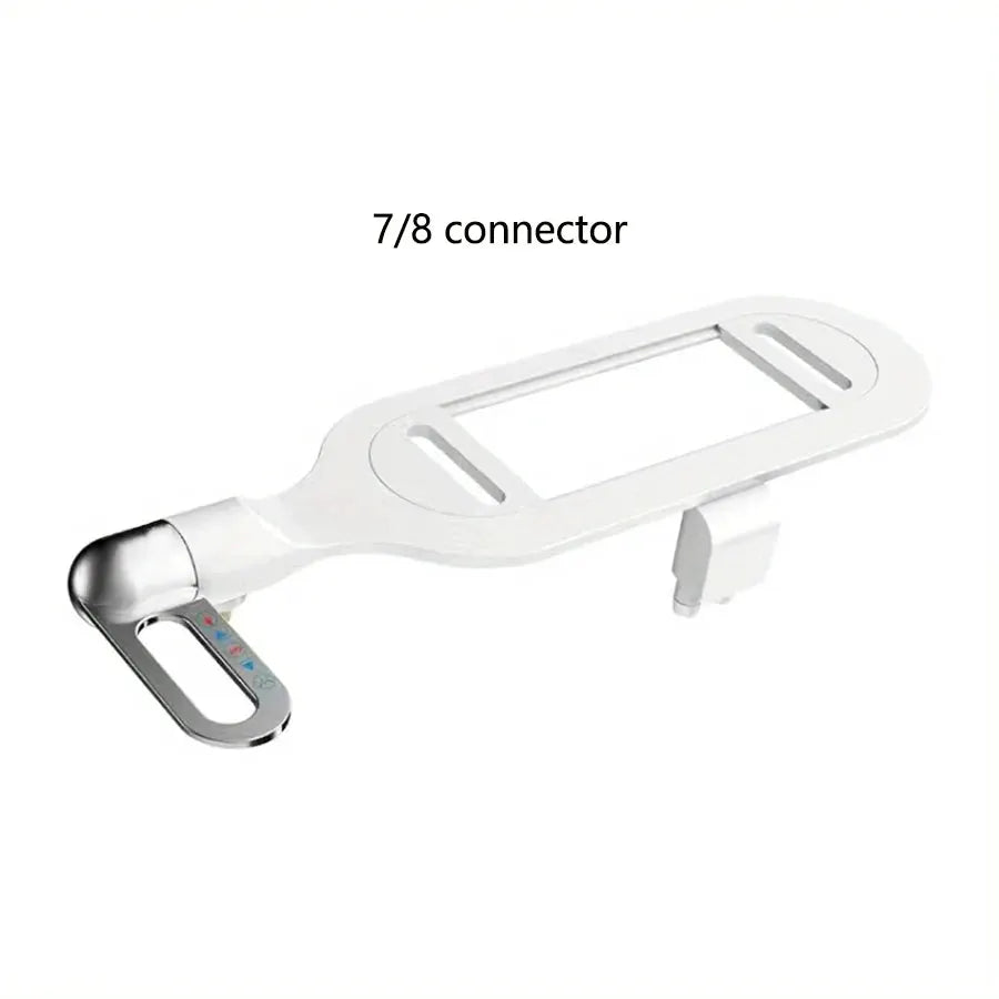 Non-electric bidet attachment with adjustable spray nozzle for toilet, white, easy-install, 7/8 connector