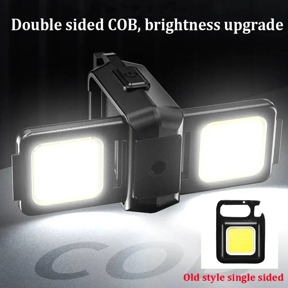 Simples Market mini USB rechargeable COB work light keychain with double-sided foldable LED panels