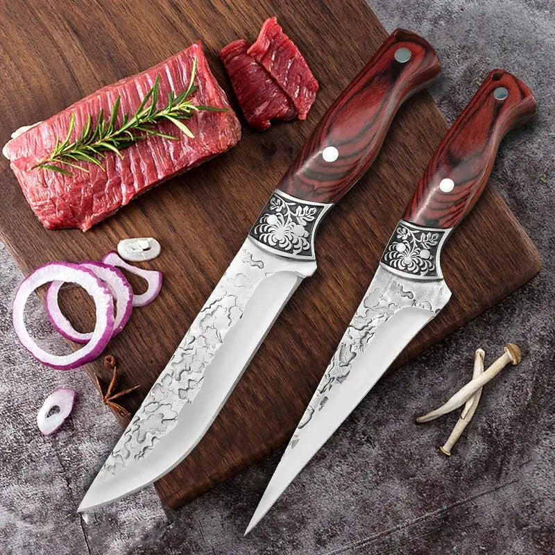 ChefPro Boning Knife With Rosewood Handle And Razor Sharp Stainless Steel Blade For Meat Poultry Fish
