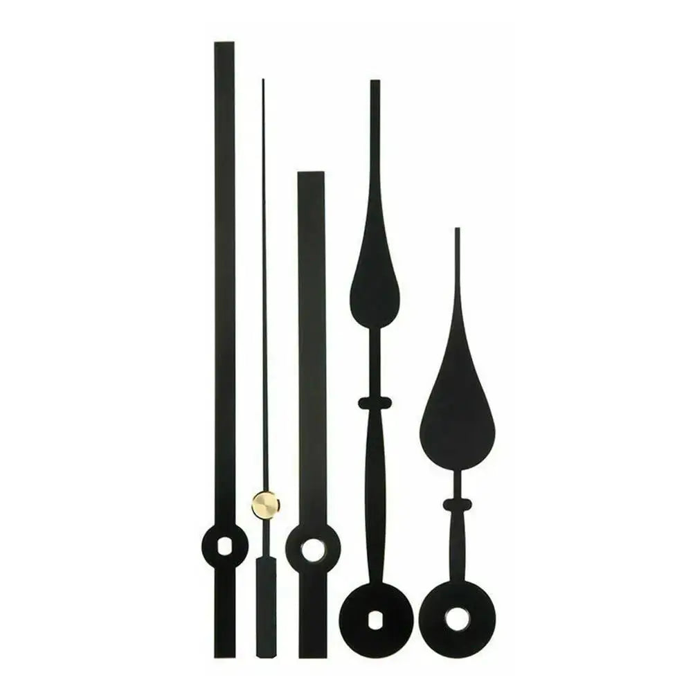 Simples Market clock mechanism kit with black metal hands and spindles for DIY quartz clocks