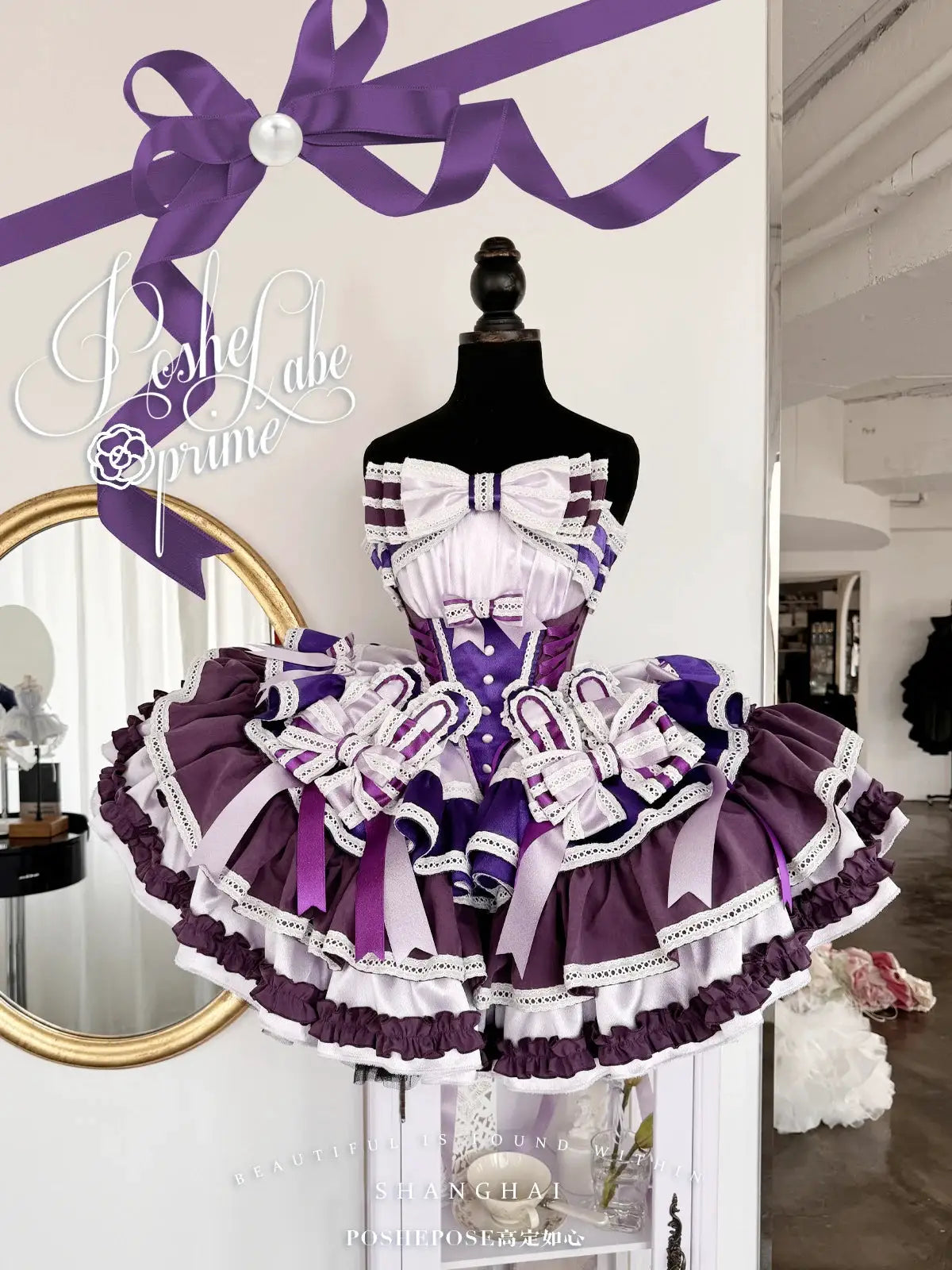 Girls Birthday Lolita Dress Tube Top Satin Bowknot Pettiskirt Mini