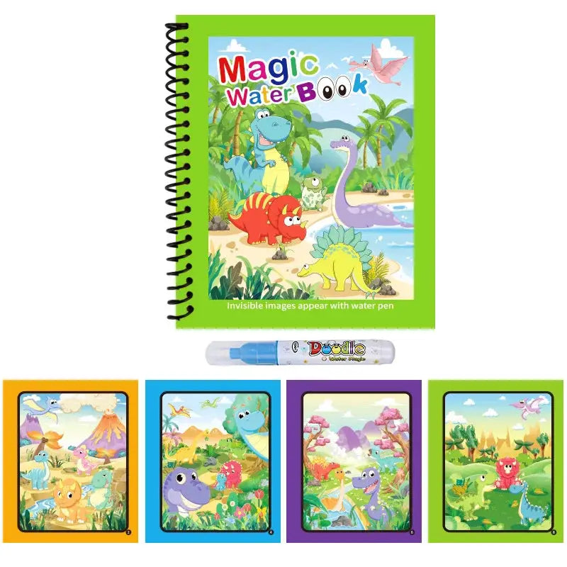 Reusable Water Drawing Book Mess Free Magic Painting Pad With Refillable Water Pen For Kids Learning Educational Toy