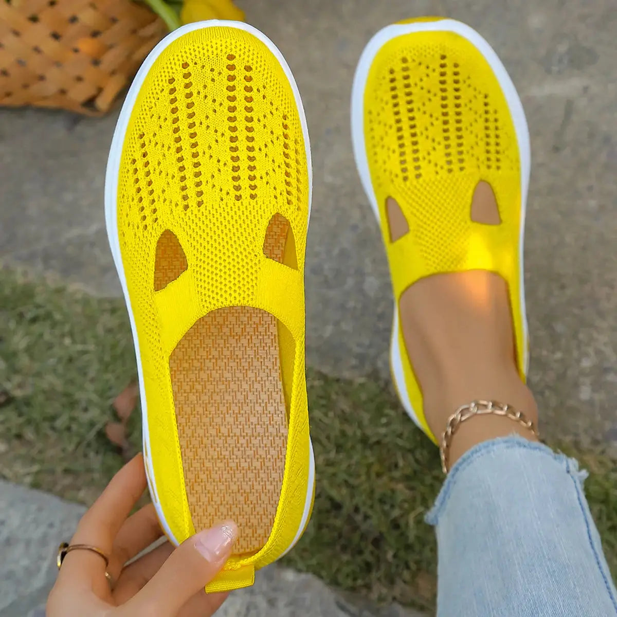 NovaStride Casual Slip On Womens Summer Shoes With Breathable Mesh Upper For All Day Comfort