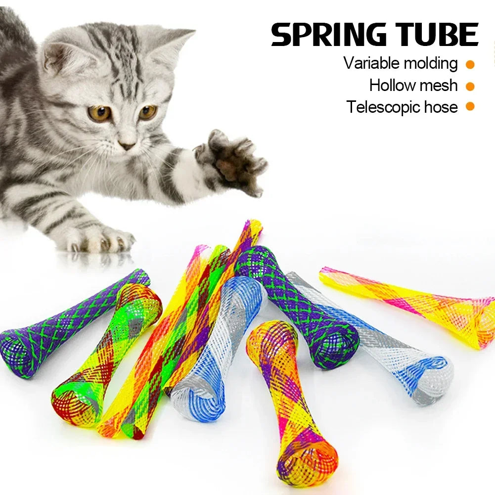 Colorful Cat Spring Toys For Paw Grinding And Biting Indoor Fun