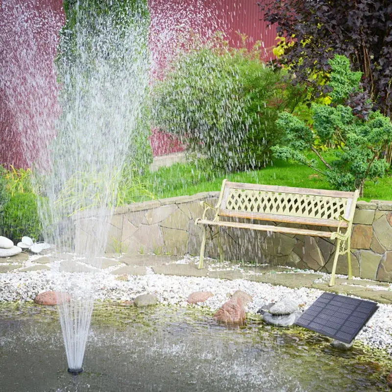 Solar fountain pump kit by Simples Market panel-powered with 6 nozzles for a garden pond fountain