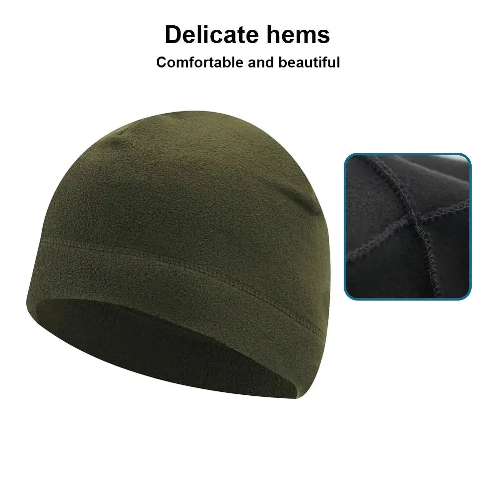 Unisex Warm Winter Skull Cap Polar Fleece Beanie Hat Windproof Outdoor Ski Cap Thick Insulated