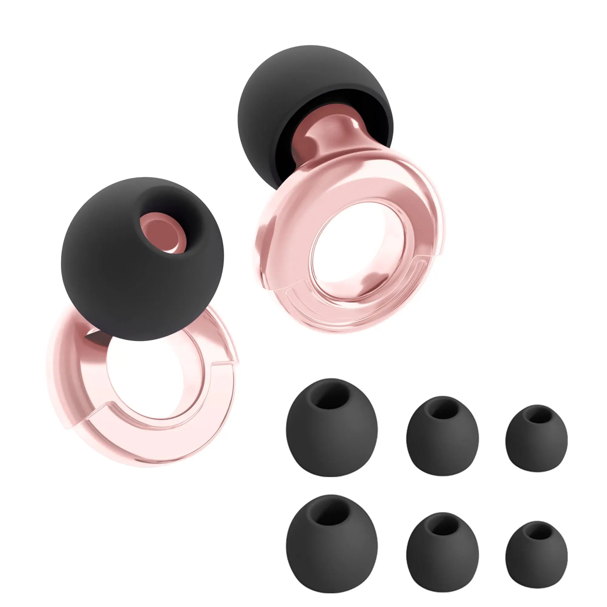 HUAK Quiet Ear Plugs Noise Reduction Reusable Hearing Protection 8 Soft Silicone Ear Tips XS S M L Sleep Swim Work