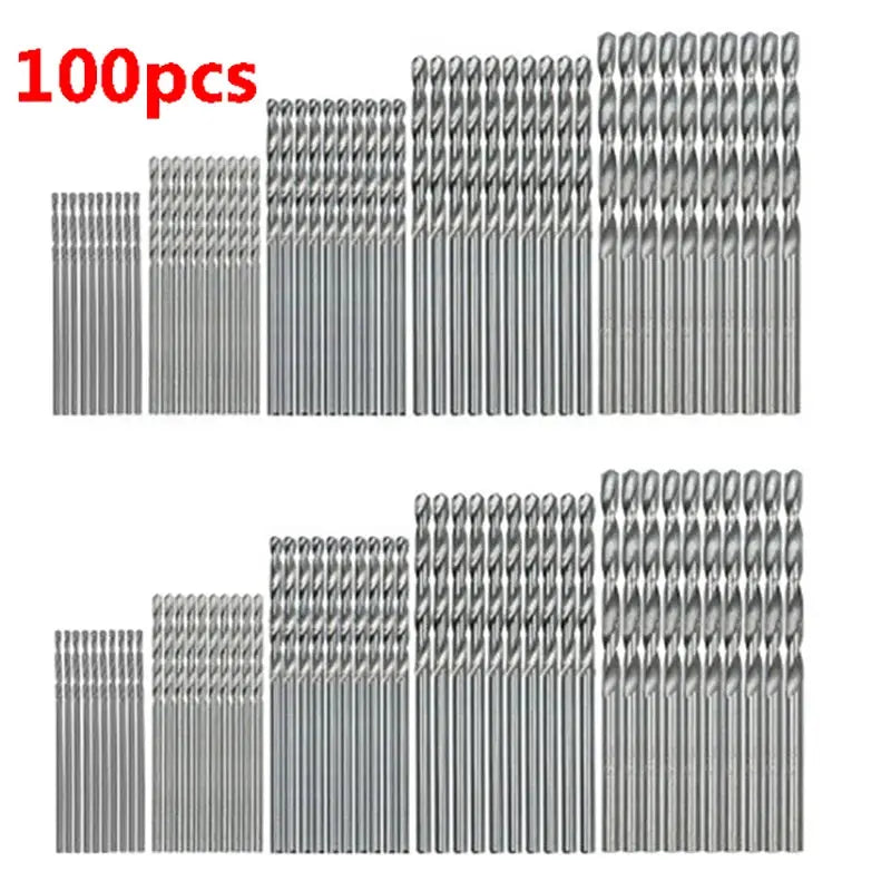 Titanium Coated Drill Bits HSS High Speed Steel Set 100 Piece or 50 Piece Sizes 1mm 1.5mm 2mm 2.5mm 3mm