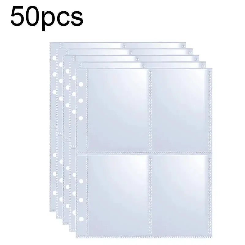 A5 clear plastic binder sleeves with 4 pockets, 50pcs, Simples Market